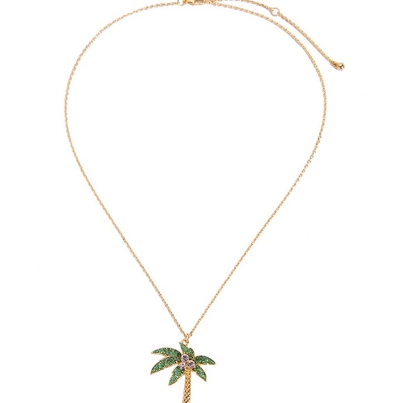 PALM TREE CRYSTAL PENDANT NECKLACE - Picture 4 of 5